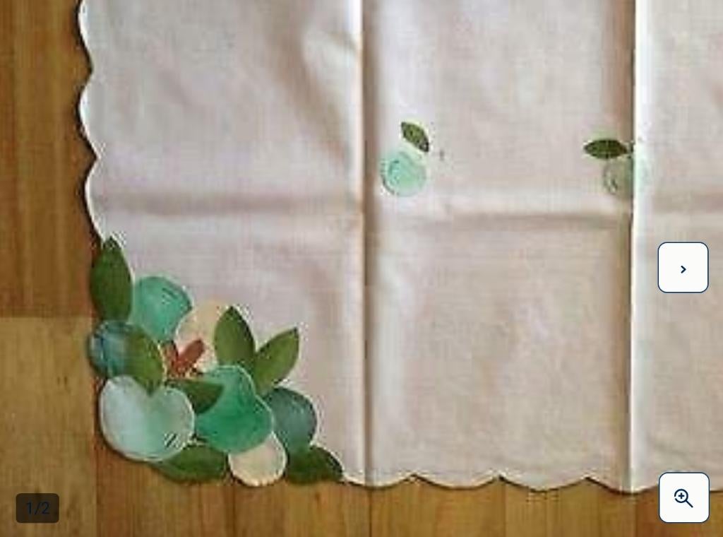 Nappe en coton beige/vert, Enlèvement ou Envoi, Comme neuf, Carré