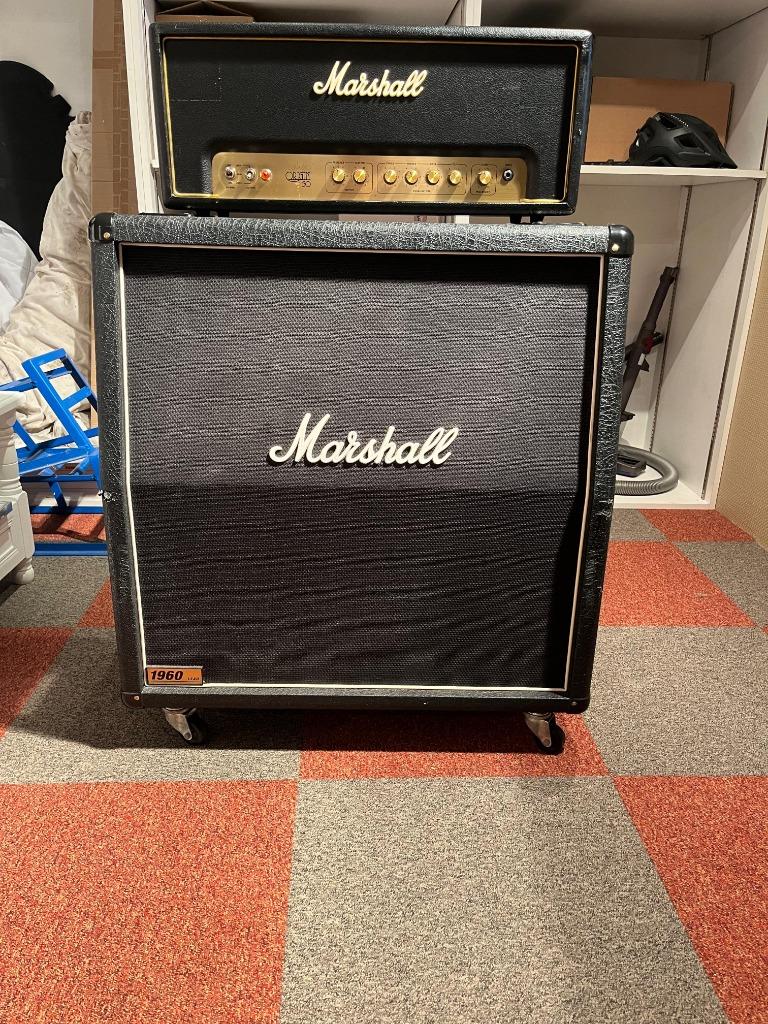 Marshall Origin 50H Head 50w + 1960A Lead Cabinet 4x12 300w, Enlèvement, Utilisé, Guitare, 100 watts ou plus