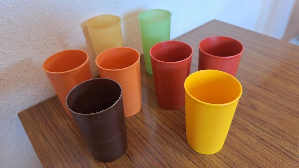 Ensemble de 8 gobelets Tupperware, Enlèvement ou Envoi, Comme neuf, Jaune, Bol ou Canette