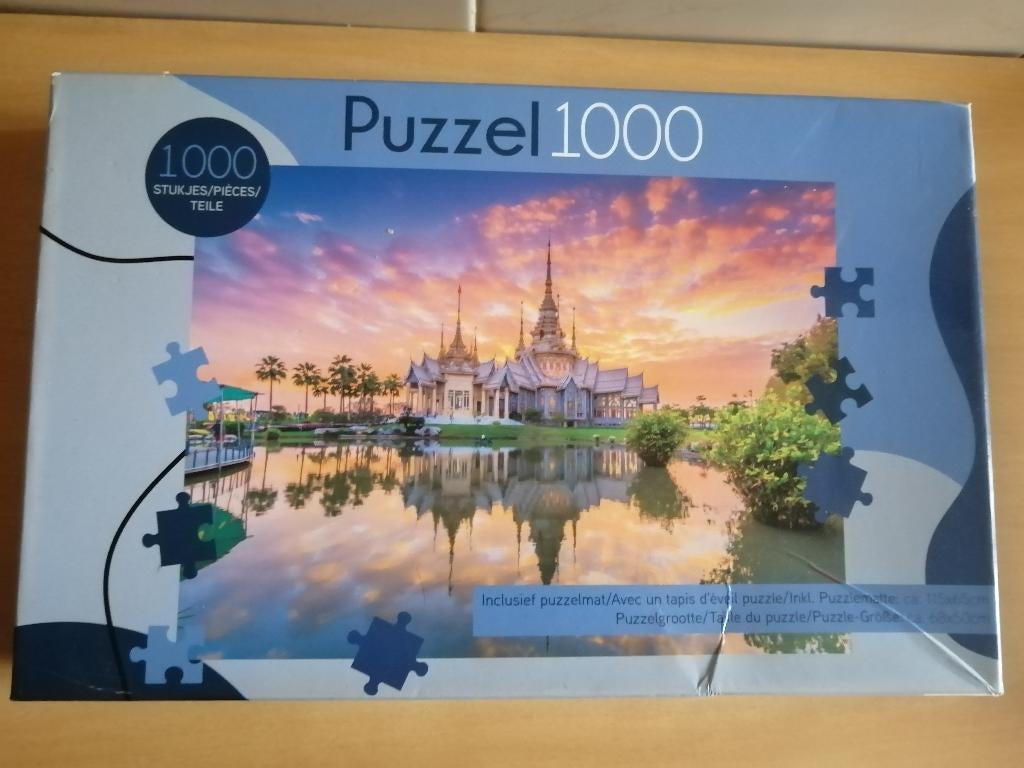 Nouveau Puzzle 1000 Pièces + Tapis : Temple Wat None Kum, Hobby & Loisirs créatifs, Sport cérébral & Puzzles, Neuf, Puzzle, 500 à 1500 pièces