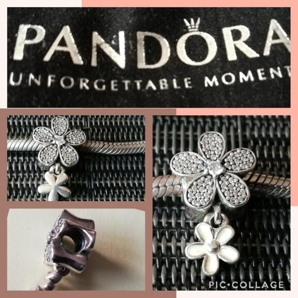NIEUW PANDORA - DUBBELE MADELIEFJE HANGER CHARME, Ophalen of Verzenden, Nieuw, Zilver, Pandora