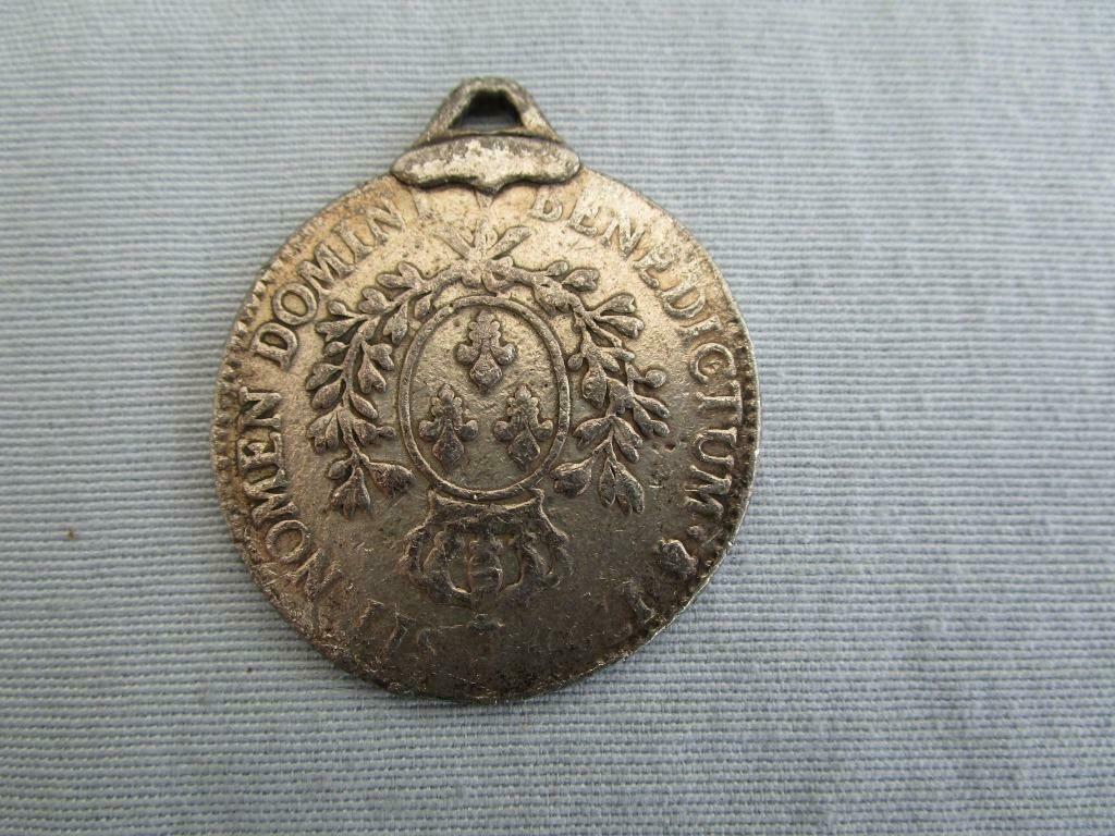 Medaillon, munt écu zilver Louis XVI, Verzamelen, Verzenden, Gebruikt