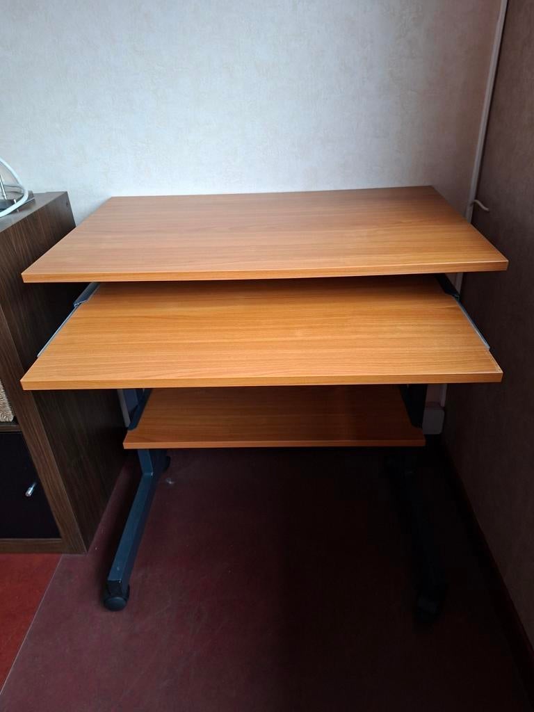 Table d'ordinateur avec plateau rétractable pour clavier, 70 à 120 cm, 70 à 120 cm, Comme neuf, Enlèvement