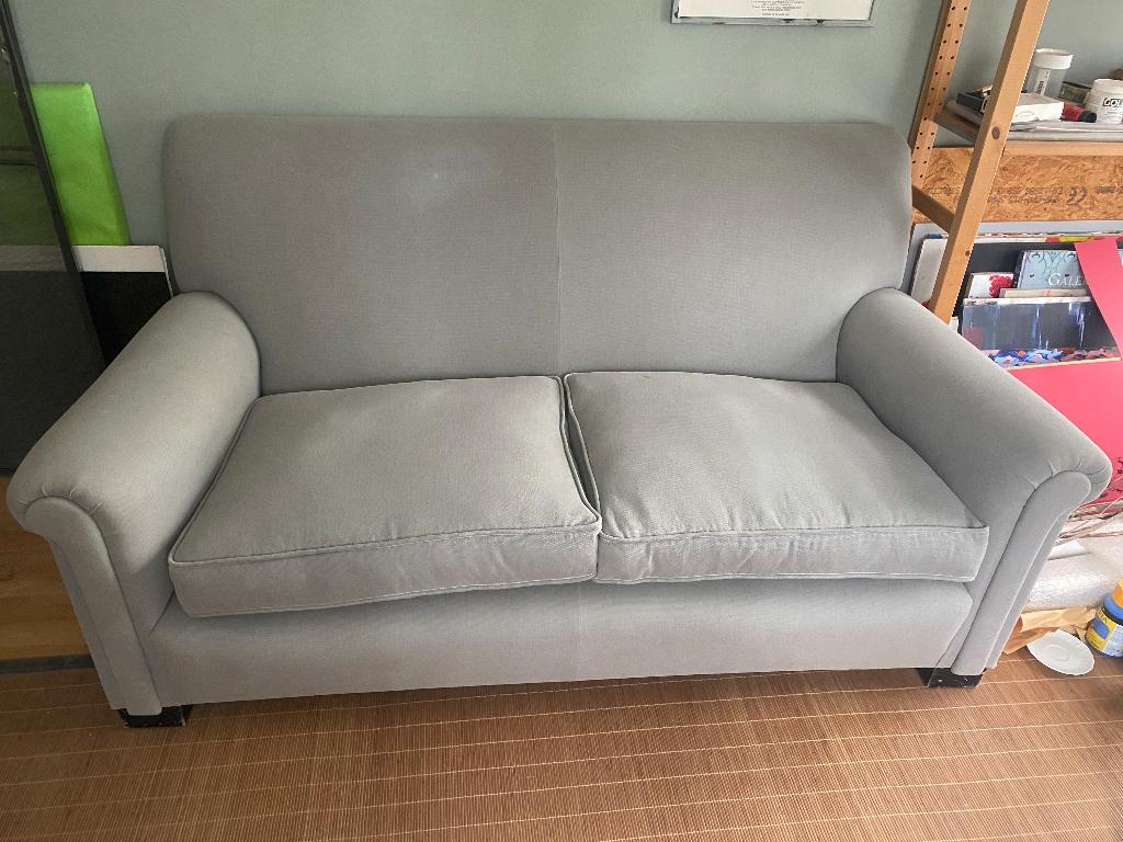 canapé deux places gris, 75 à 100 cm, Enlèvement, Utilisé, Deux personnes