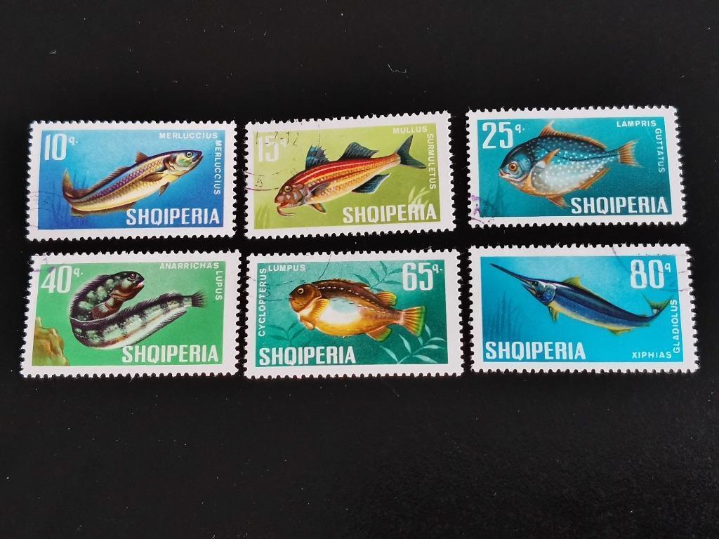 Albanie 1967 - poissons, Enlèvement ou Envoi, Autres pays, Affranchi