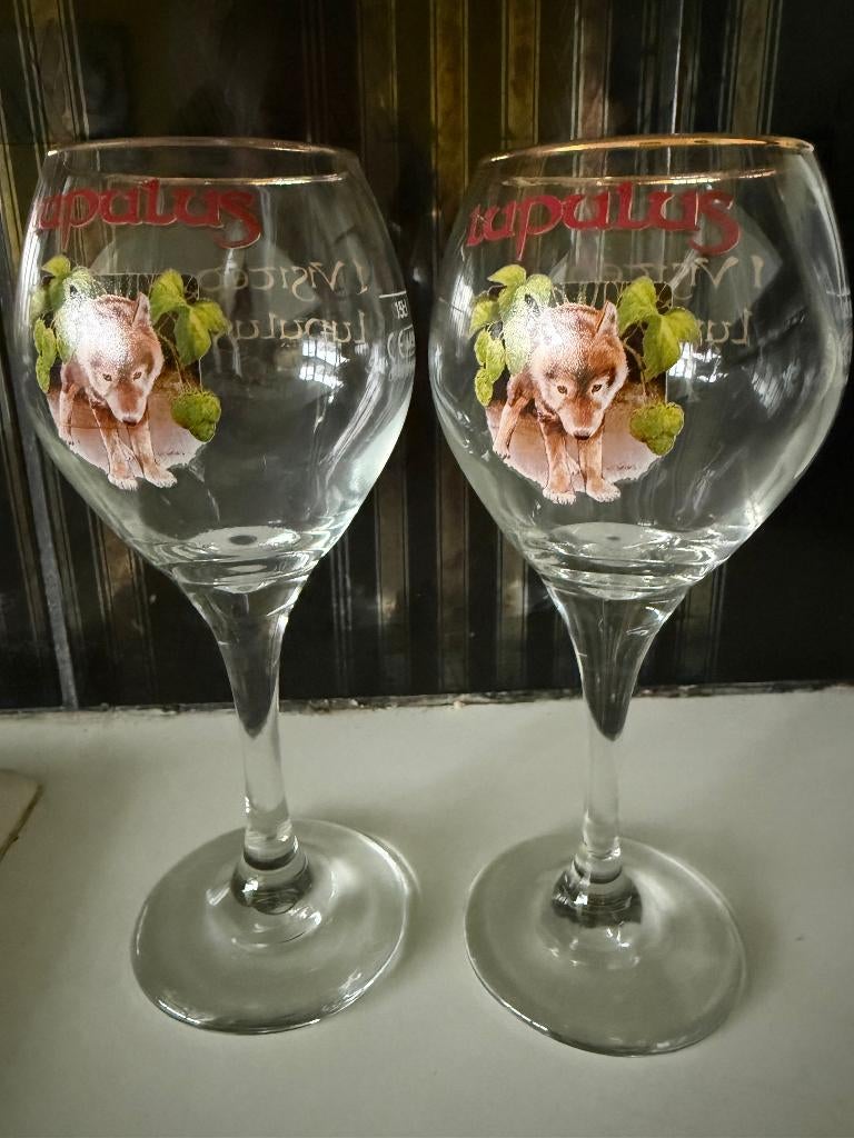 2 aperitiefglaasjes Lupulus, Verzamelen, Biermerken, Ophalen of Verzenden, Nieuw, Glas of Glazen