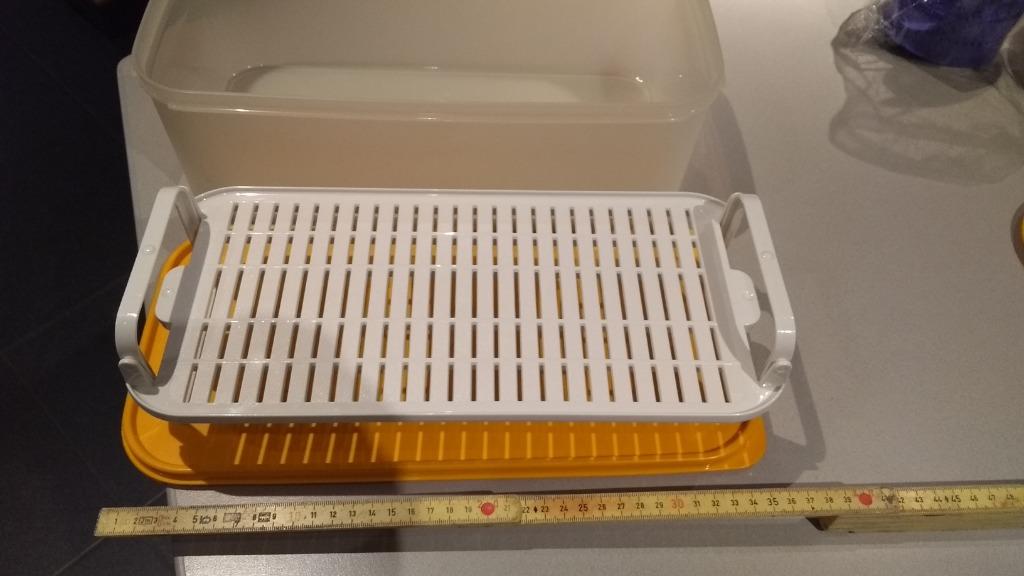 Tupperware grote macedoine doos met rooster 6 liter, Huis en Inrichting, Keuken | Tupperware, Ophalen of Verzenden, Gebruikt