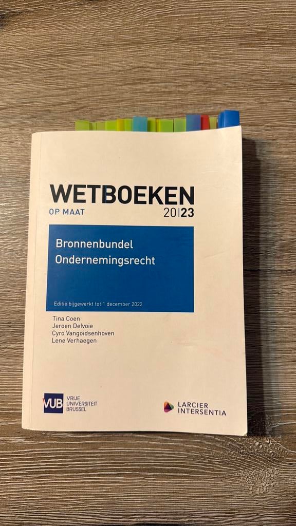 Wetboeken op maat bronnenbundel ondernemingsrecht, Ophalen of Verzenden, Zo goed als nieuw