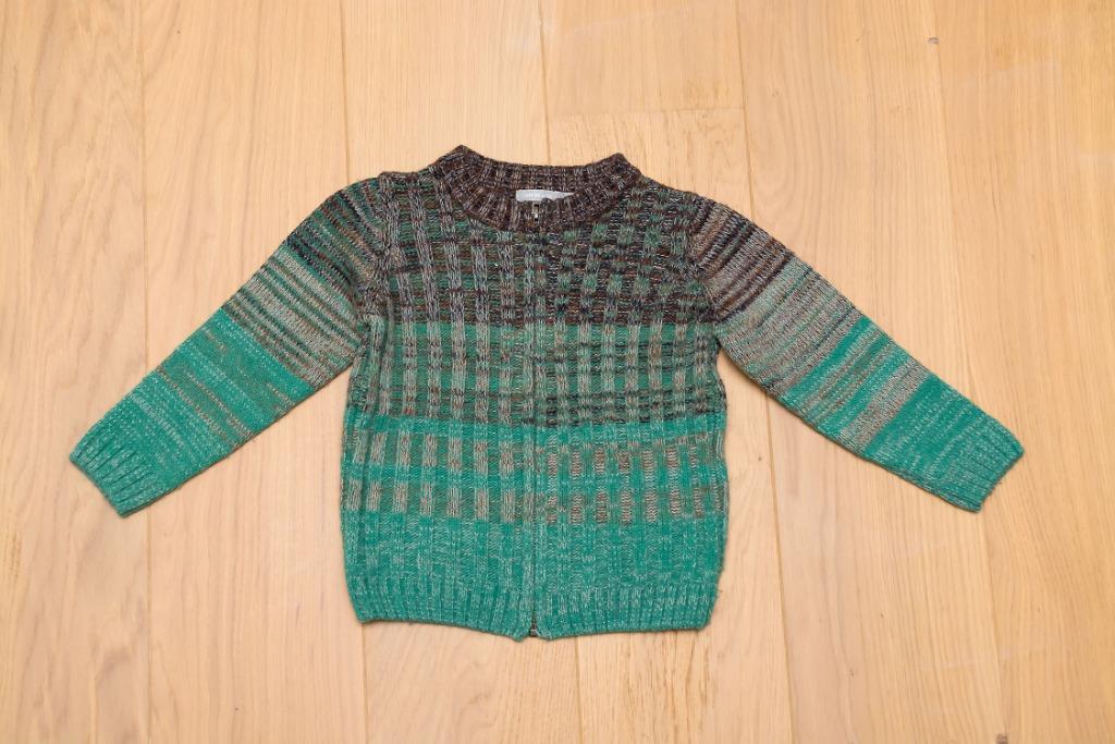 Groen/bruine cardigan Hilde & Co, maat 110, Hilde&Co, Trui of Vest, Ophalen of Verzenden, Zo goed als nieuw