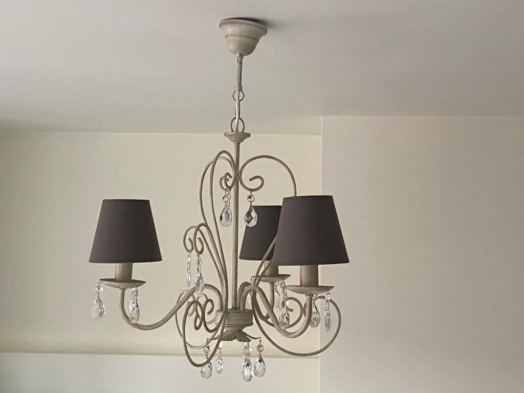 Luster (landelijk) met 3 lampen, Ophalen, Gebruikt, Landelijk