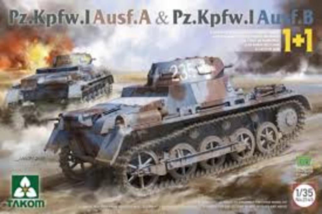 TAKOM 2145 Pz.Kpfw. I Ausf. A & Pz.Kpfw. I Ausf. B 1+1 1/35, Neuf, Autres marques, Tank, Enlèvement ou Envoi