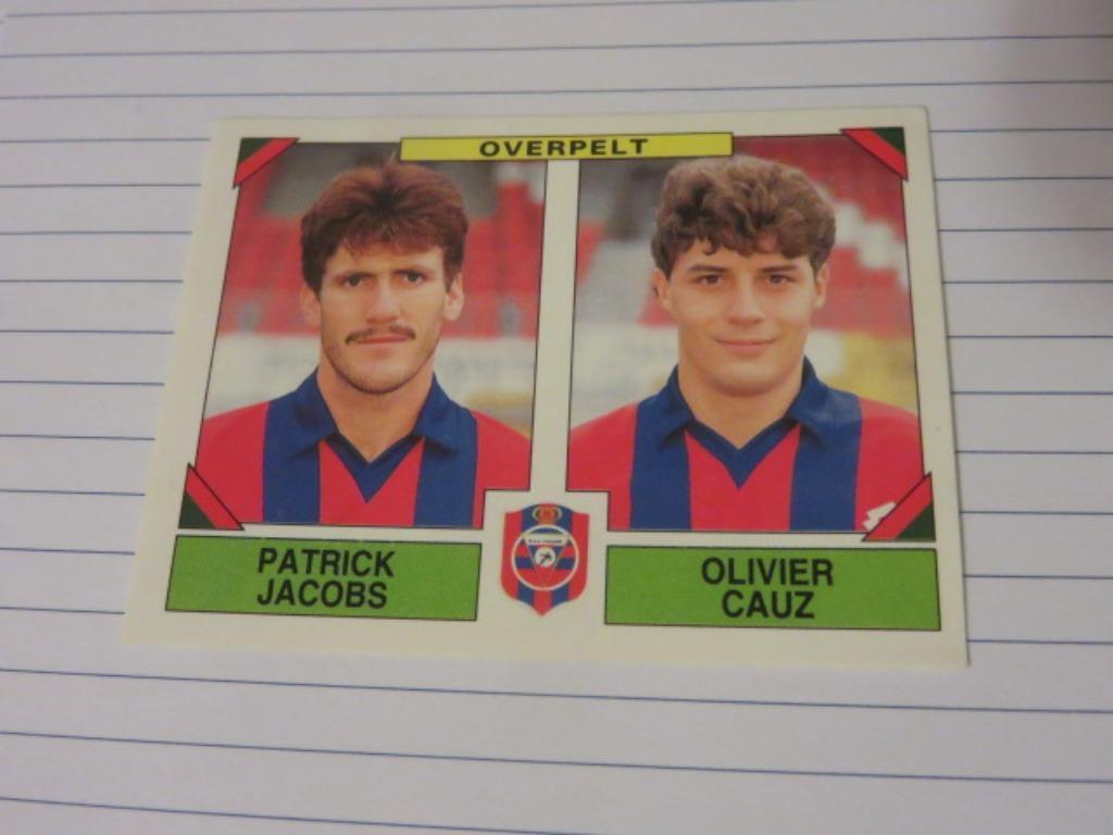 Voetbal: Sticker football 95 :  Jacobs + Cauz -- Overpelt, Enlèvement ou Envoi, Neuf, Autocollant