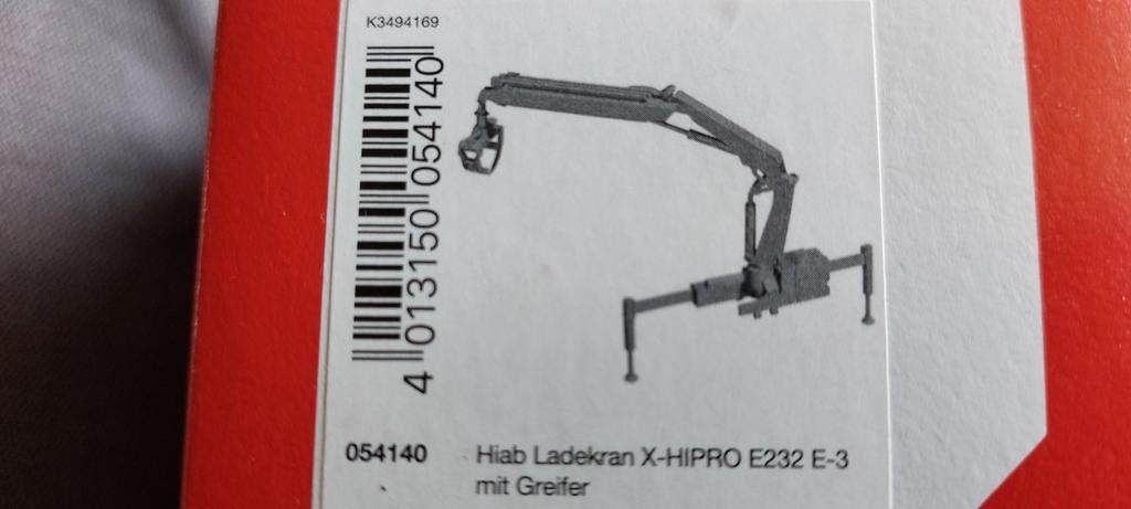 H0LK 0607 HIAB KRAAN X-HIPRO E232 E-3 1/87, Hobby en Vrije tijd, Modelauto's | 1:87, Nieuw, Overige typen, Herpa, Ophalen of Verzenden