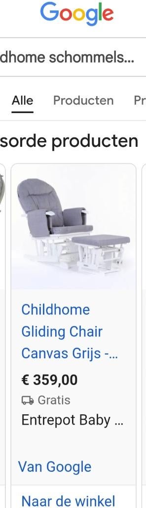 Childhome schommelstoel wit, Kinderen en Baby's, Ophalen, Zo goed als nieuw
