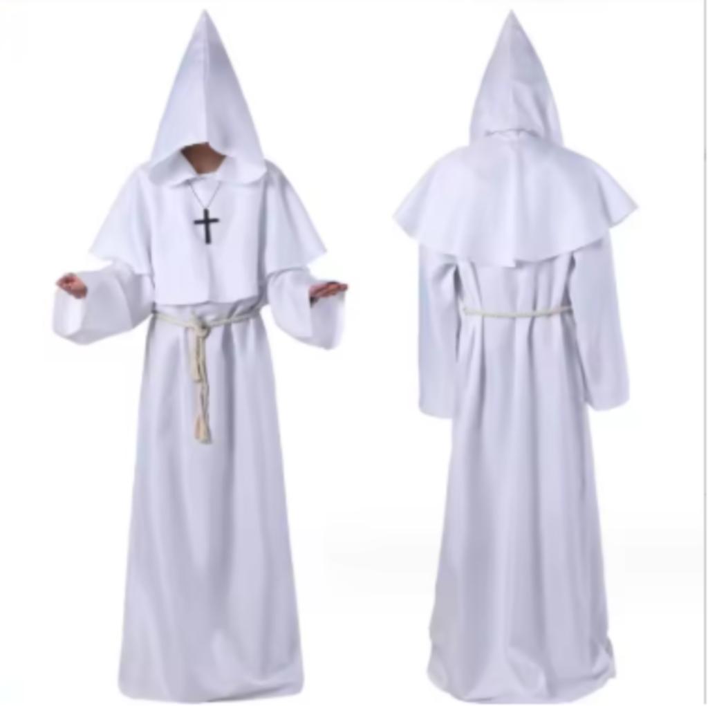 Costume de moine/magicien médiéval à capuche, Enlèvement ou Envoi, Neuf, Costume