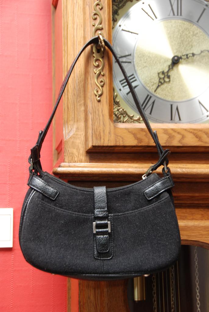 Mini-handtas „Esprit” van imitatieleer en zwart/grijze stof, Handtassen en Accessoires, Tassen | Damestassen, Ophalen of Verzenden