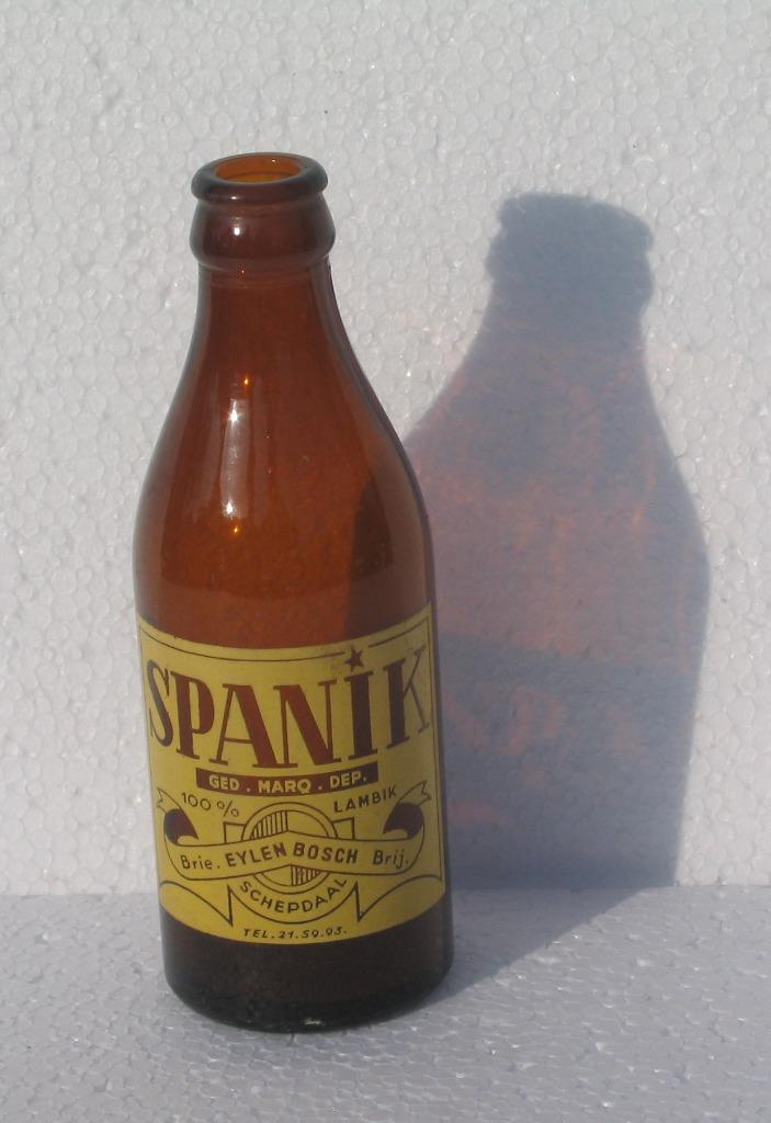 BIERFLES BRIE EYLENBOSCH SCHEPDAAL SPANIK LAMBIK ( 213 ), Verzamelen, Ophalen, Gebruikt, Flesje(s), Overige merken
