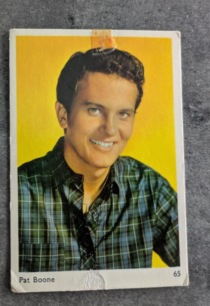 CHEWING GUM KAARTJES PLAATJES jaren 50s /60s PAT BOONE, Verzenden, Gebruikt