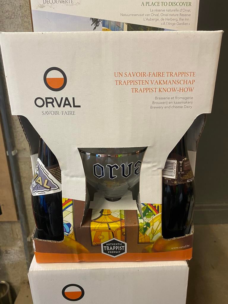 Coffret cadeau 2 bouteilles Orval 04/2022 et 1 verre 33cl, Collections, Marques de bière