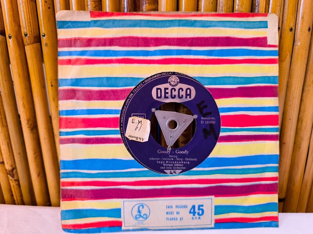 Single 45t Inge Brandenburg "Sieben Nächte" Decca 1960, Enlèvement ou Envoi, Utilisé, Jazz et Blues