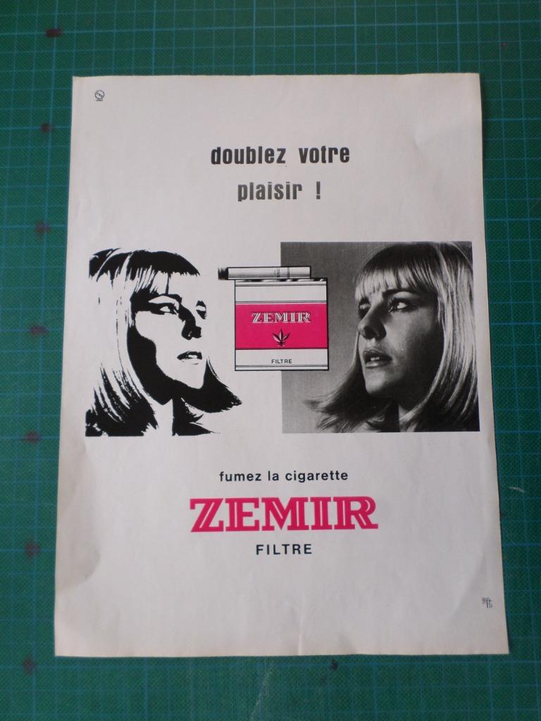 Zemir cigarettes - publicité papier - 1967, Verzamelen, Ophalen of Verzenden, Gebruikt, Overige typen