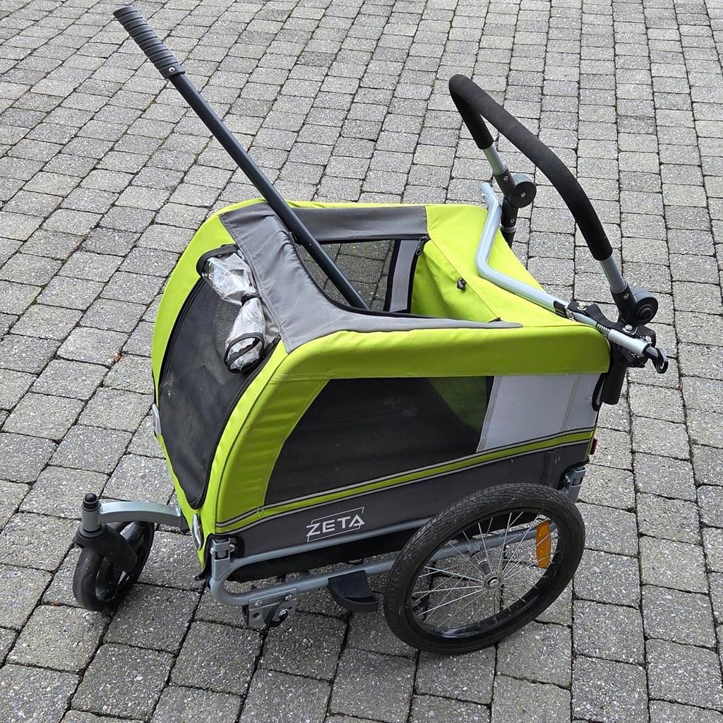 Poussette Papilishop ZETA chien15-25kg,vert,servi 1 fois, Enlèvement