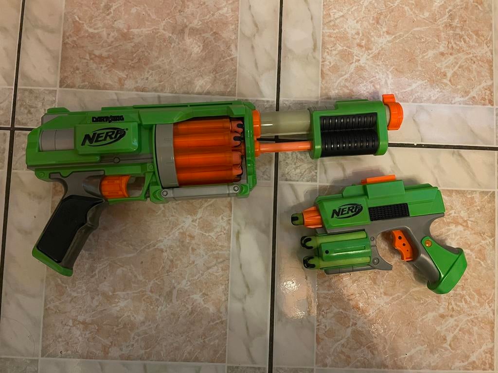 NERF Blaster Set – Dart Tag FuryFire & Crossfire Strikefire, Ophalen, Zo goed als nieuw
