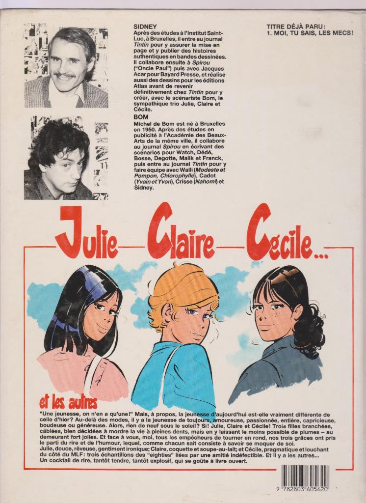 JULIE, CLAIRE, CÉCILE...et les autres - BD en Ed.Originale, Livres, Une BD, Comme neuf, Sidney et Bom, Enlèvement ou Envoi