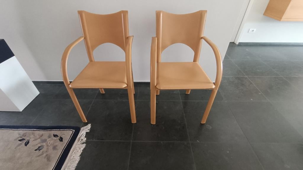Design stoelen leder, Ophalen, Twee, Design, Nieuw