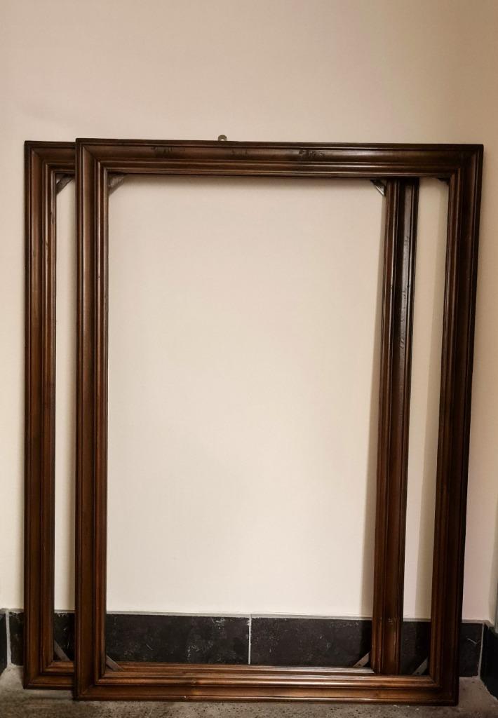 2 XXL massief houten lijsten vintage, Ophalen, Gebruikt, 75 tot 100 cm, 75 cm of meer