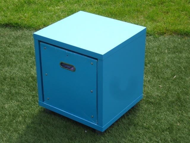 Kubus kastje voor kinderkamer met opbergbak blauw, Kinderen en Baby's, Kinderkamer | Commodes en Kasten, Gebruikt, Minder dan 75 cm