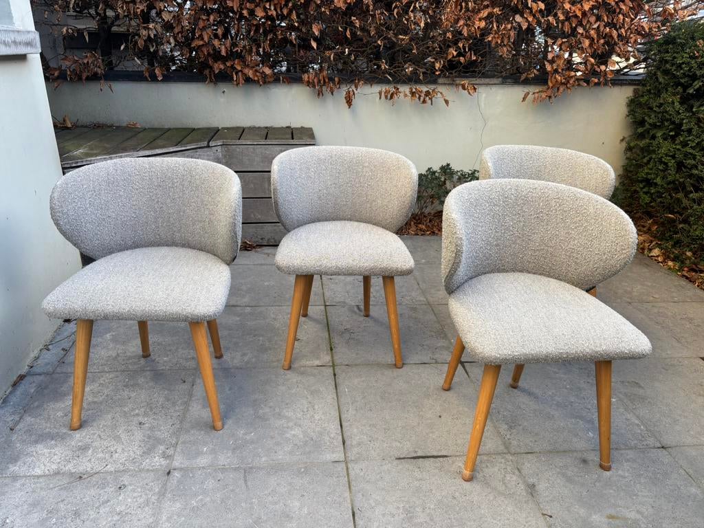 4 magnifiques chaises grises Sofacompany, Enlèvement, Comme neuf, Bois