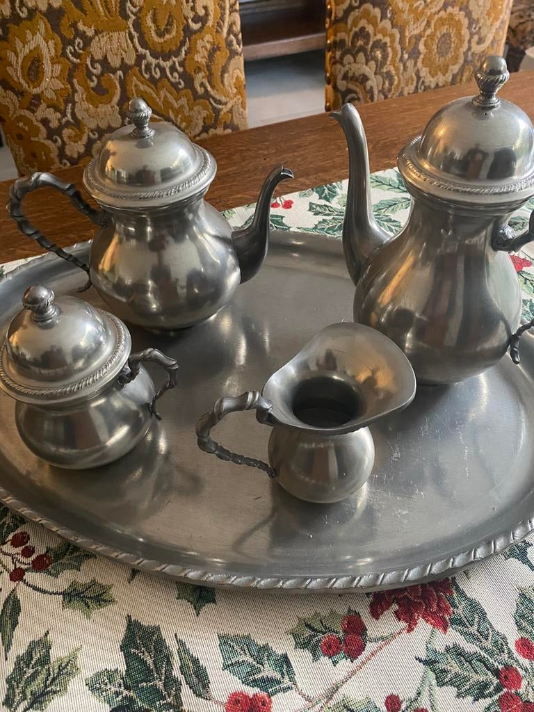 Tinnen koffieservies, Antiek en Kunst, Ophalen of Verzenden