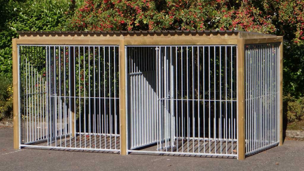 Chenil 4x2x2 m double avec toit chenil galvanisé chenil XXL, Verzenden, Nieuw