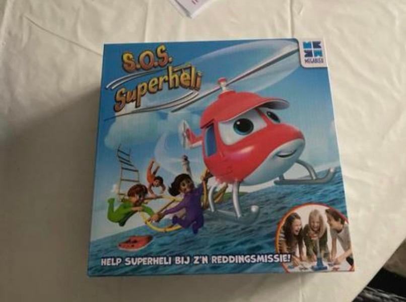Gezelschapspel sos superheli nieuw, Ophalen of Verzenden, Zo goed als nieuw