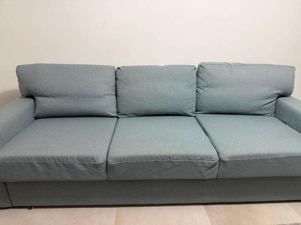 2 stuks BÅRSLÖV 3-seat sofa bed - Tibbleby ligh-grey-turquoi, Enlèvement ou Envoi, Comme neuf