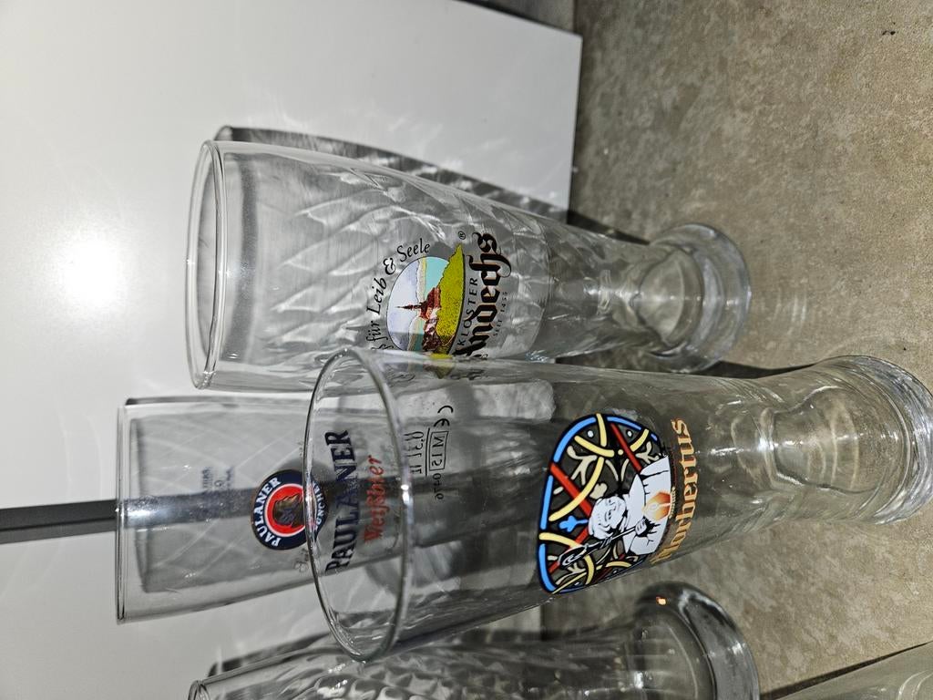 6 bierglazen lot Duitse bieren, Verzamelen, Ophalen, Zo goed als nieuw