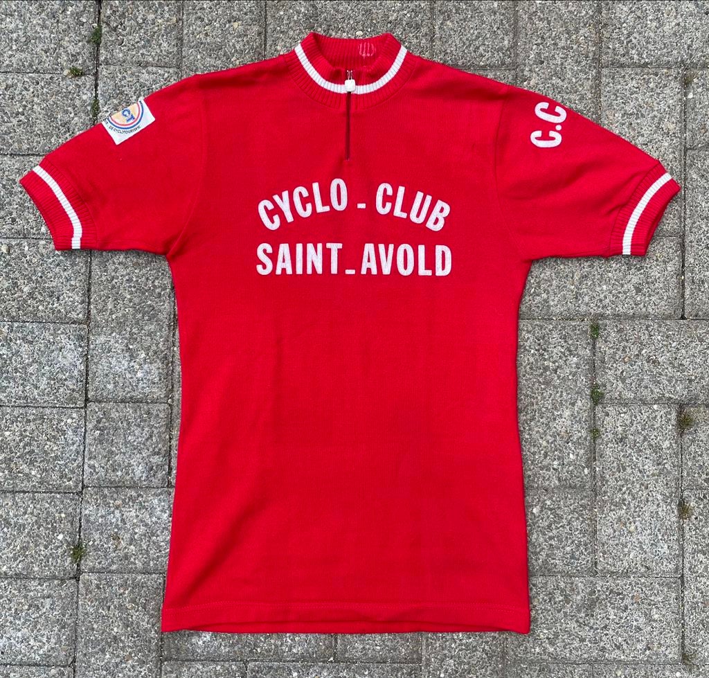 Vintage wielrenners trui wielrennen cyclo club saint ayold, Enlèvement ou Envoi