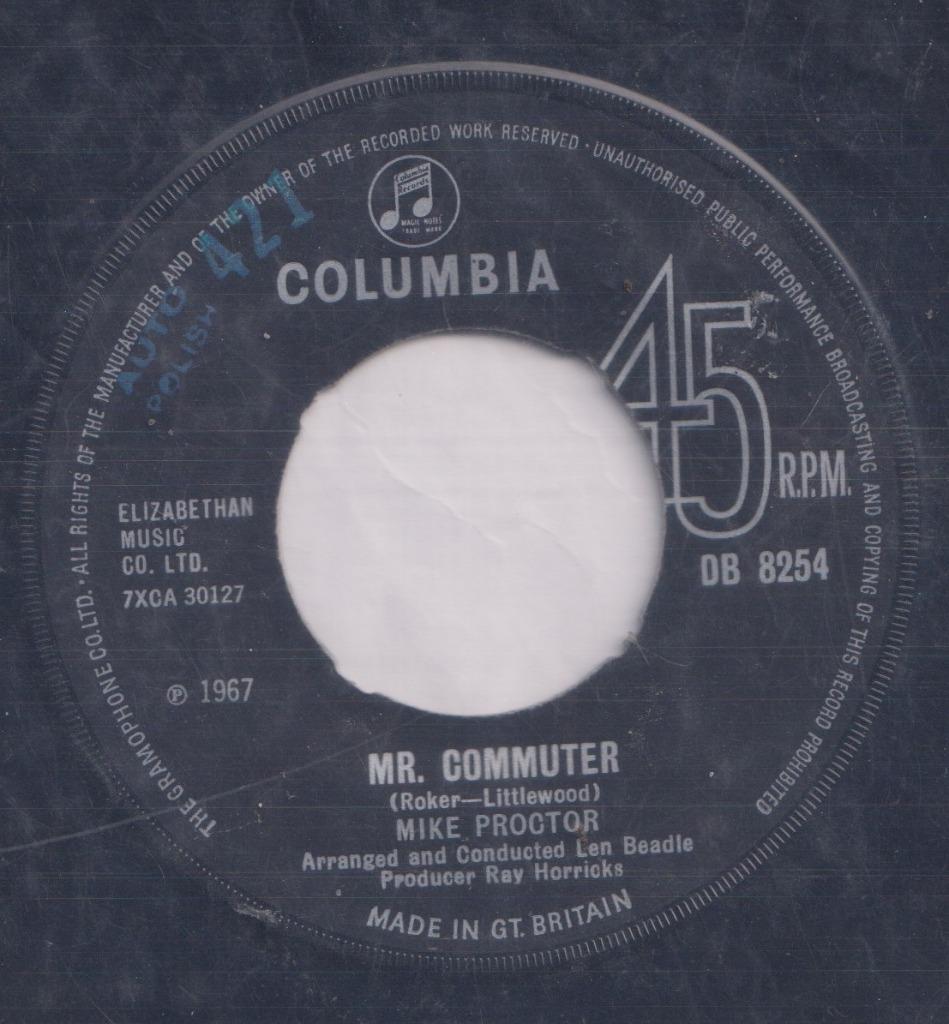 Mike Proctor – Mr. Commuter / Sunday, Sunday, Sunday – Singl, Enlèvement ou Envoi, Utilisé, 7 inch, Pop