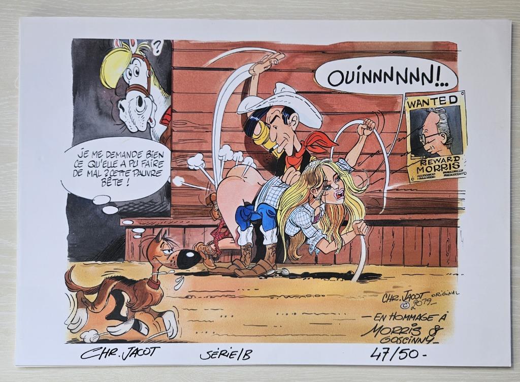 Estampe hommage Morris 42x30 Neuf, Une BD, Envoi, Comme neuf, Jacot (Morris)