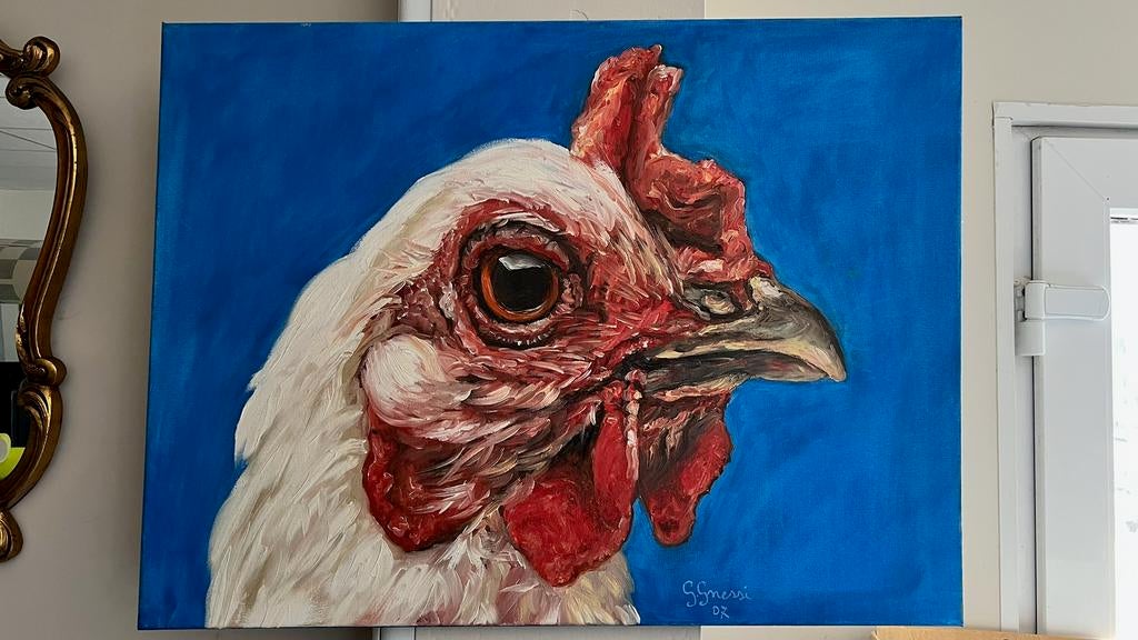 Schilderij naar Koen Vanmechelen – 60x80 cm – gesigneerd, Antiek en Kunst, Kunst | Schilderijen | Modern, Ophalen of Verzenden