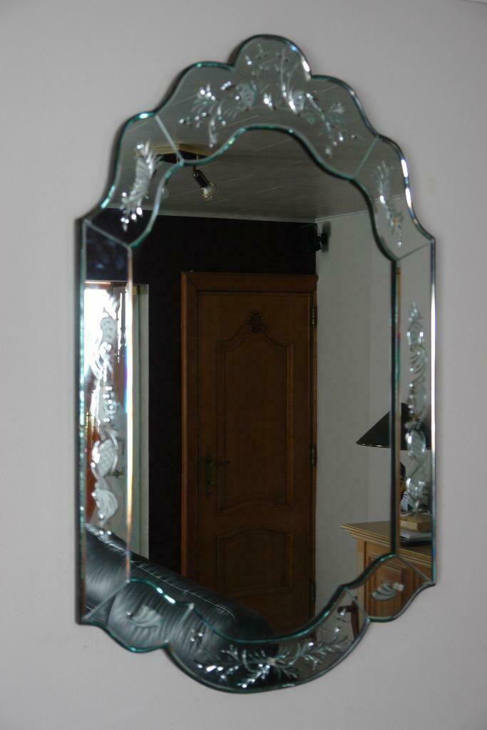 Spiegel in geslepen glas, Antiek en Kunst, Ophalen