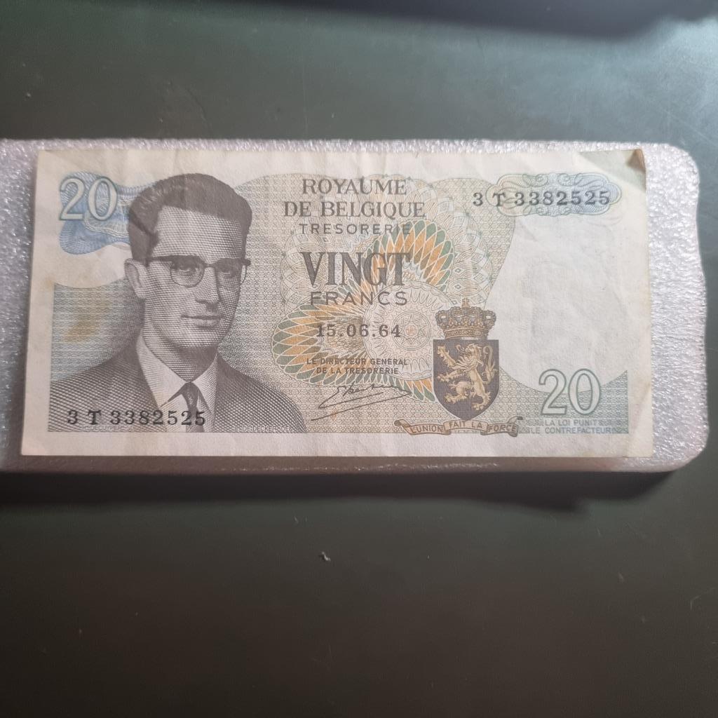 Billet de 20 francs Belgique, Enlèvement ou Envoi, Billets en vrac