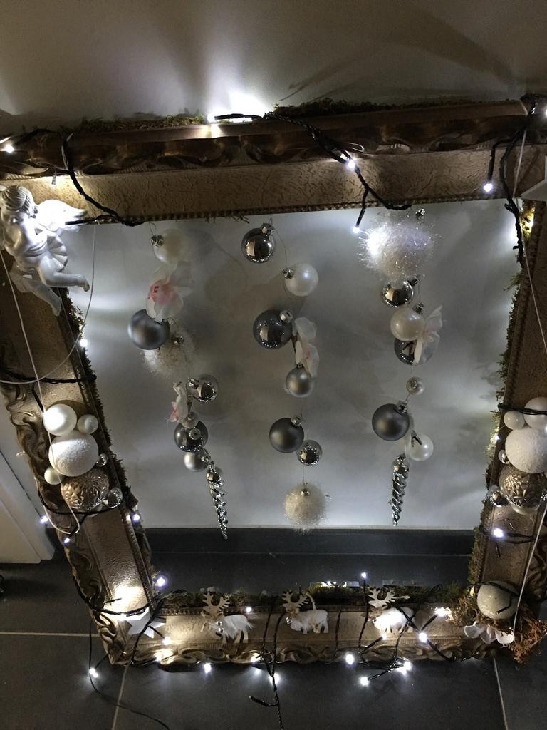 Mooie grote vintage kader met kerstversiering, Enlèvement ou Envoi, Comme neuf