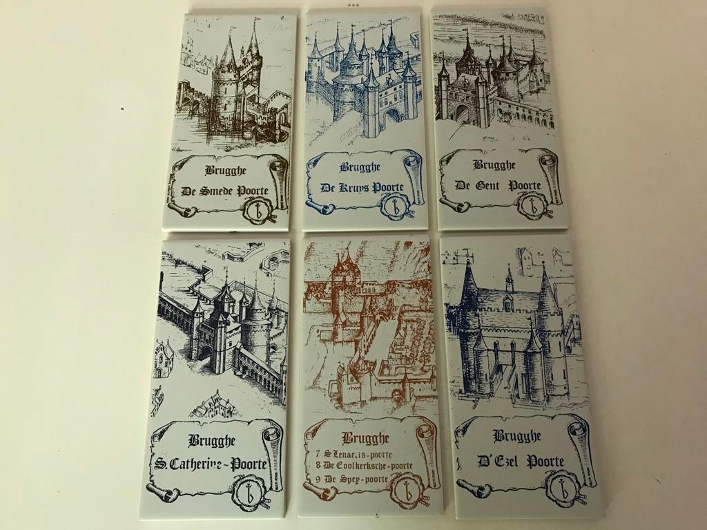 Set 6 tegels Sphinx Decor Brugge Brugghe, Antiek en Kunst, Ophalen of Verzenden