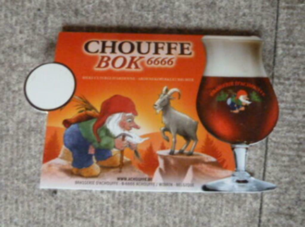 tafel reclame CHOUFFE BOK brouwerij D' Achouffe, Ophalen of Verzenden, Nieuw, Reclamebord, Plaat of Schild, Overige merken