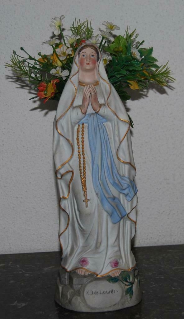 Brocante bisquit Lourdes Maria, Antiek en Kunst, Ophalen of Verzenden