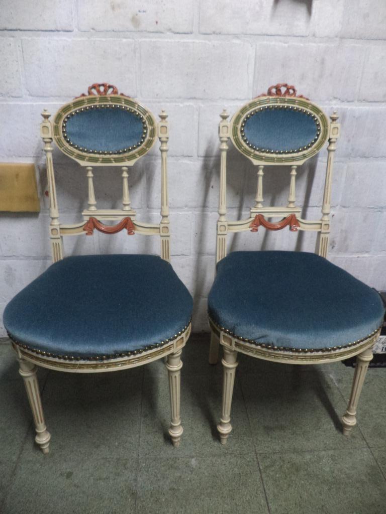 2 chaises anciennes, Tissus, Autres couleurs, Comme neuf, Deux