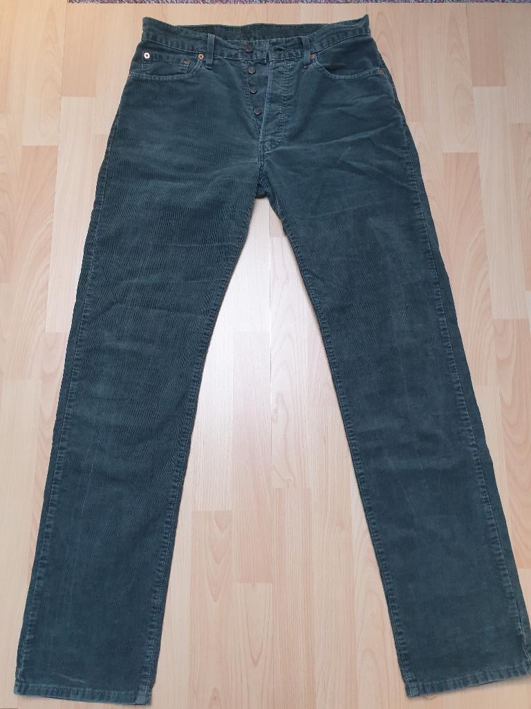 Pantalon vintage Levi's 551 en velours côtelé vert foncé, Enlèvement ou Envoi, Porté