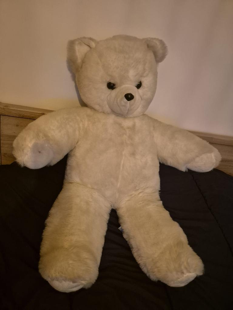 Grote knuffel met witte beer - 1m, Ophalen, Zo goed als nieuw, Beer